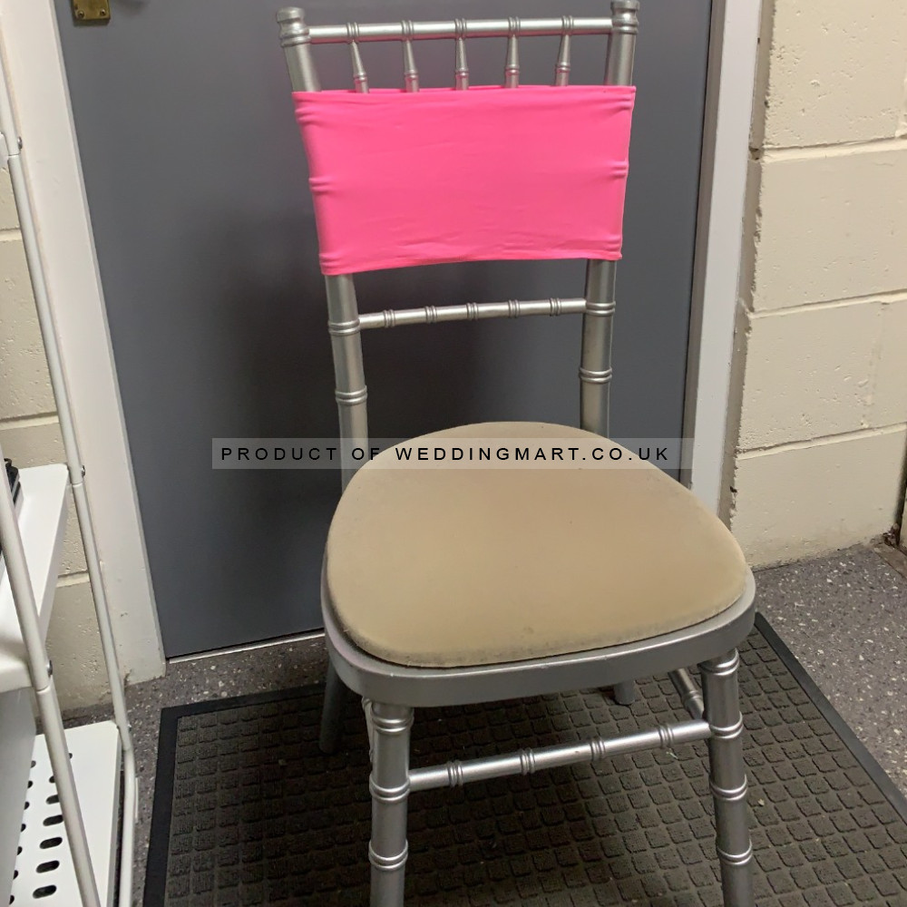 Dark Pink Spandex Chair Bands for Weddings – Pack of 10