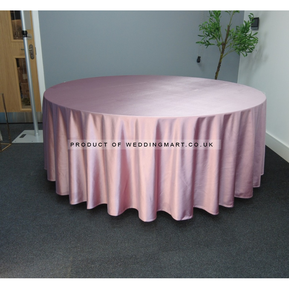 120 inch Heavy Duty Round Satin Table Cloth -  BLUSH PINK