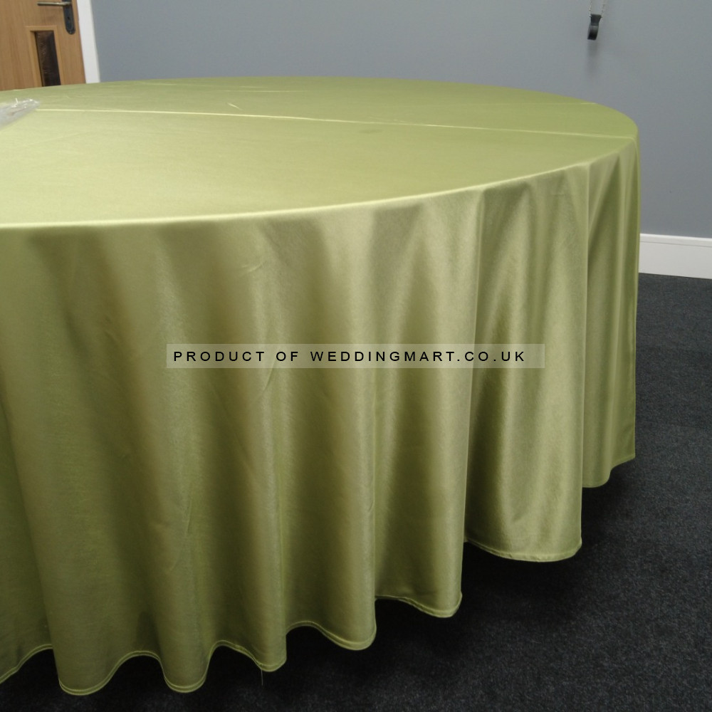 120 inch Heavy Duty Round Satin Table Cloth -  SAGE GREEN