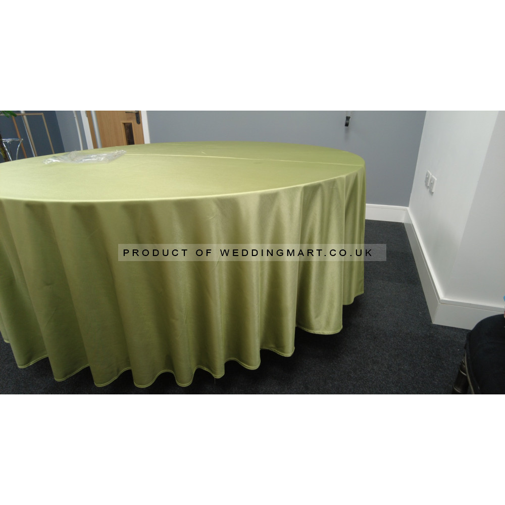 120 inch Heavy Duty Round Satin Table Cloth -  SAGE GREEN
