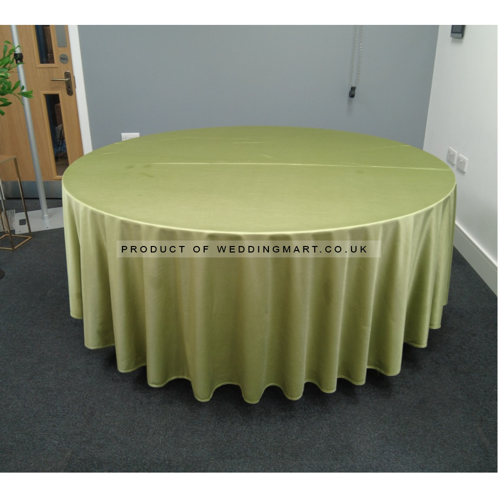 120 inch Heavy Duty Round Satin Table Cloth -  SAGE GREEN