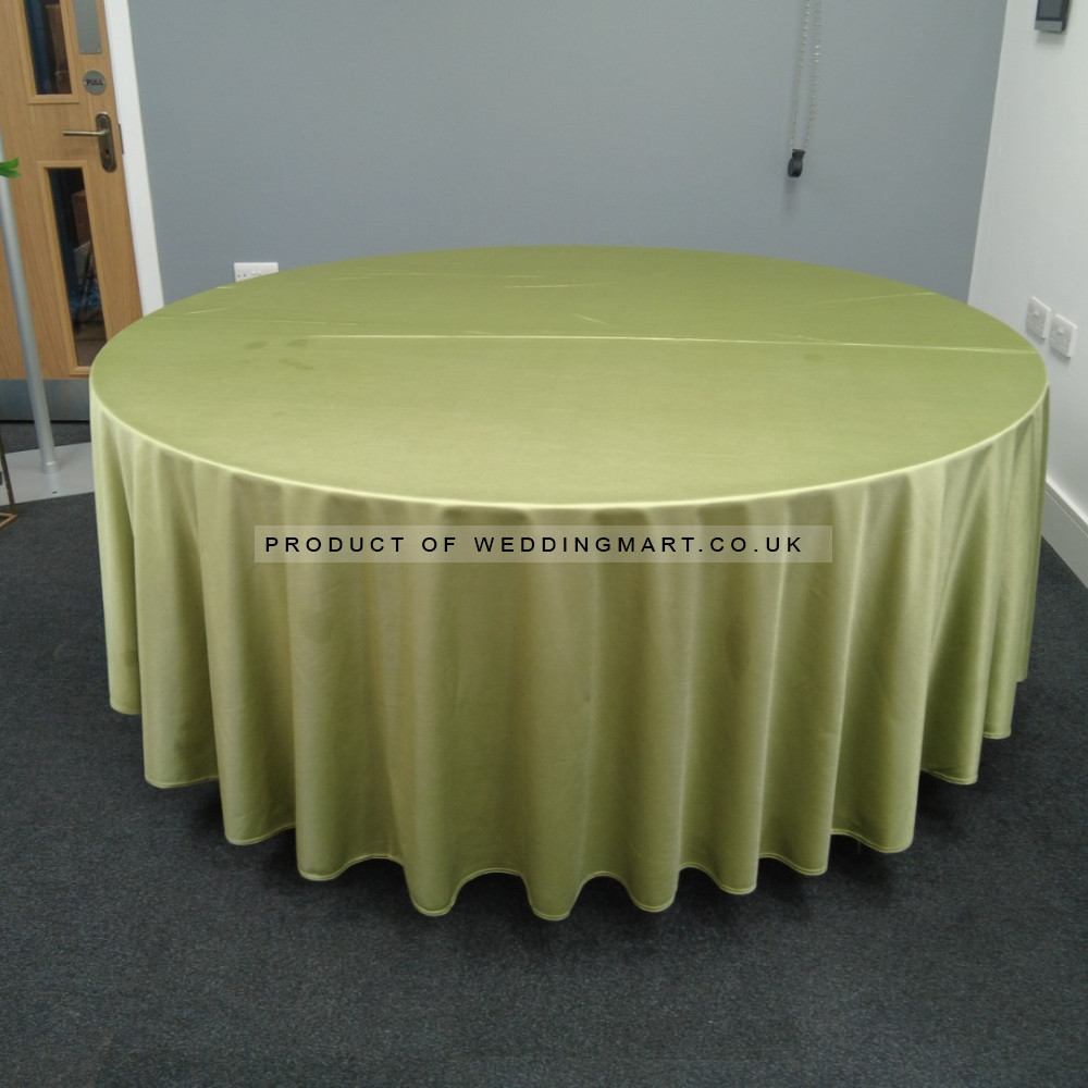 120 inch Heavy Duty Round Satin Table Cloth -  SAGE GREEN