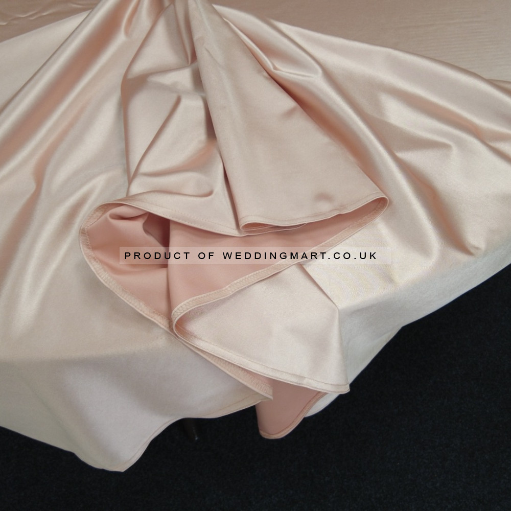120 inch Heavy Duty Round Satin Table Cloth -  ROSE GOLD – Wholesale Satin Tablecloths for Wedding Decorators | WeddingMart