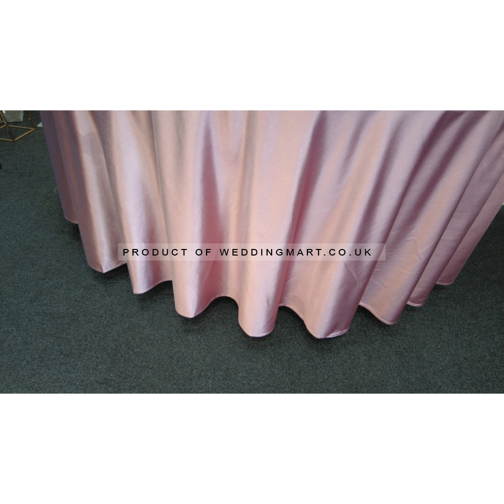 120 inch Heavy Duty Round Satin Table Cloth -  DUSTY PINK