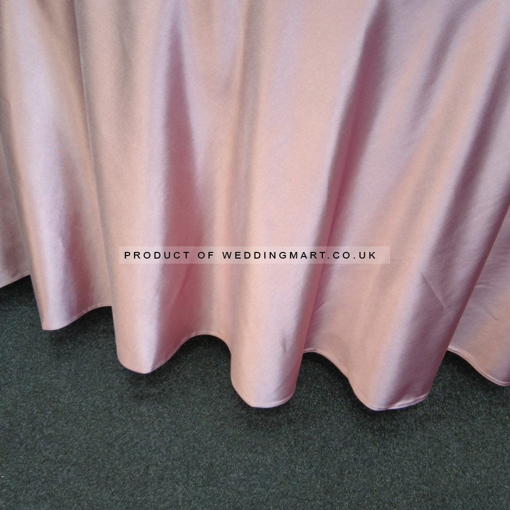 120 inch Heavy Duty Round Satin Table Cloth -  DUSTY PINK