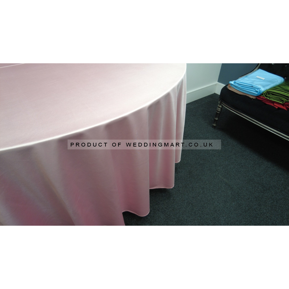 120 inch Heavy Duty Round Satin Table Cloth -  PALE PINK