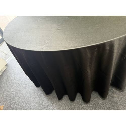 120 inch Heavy Duty Round Satin Table Cloth -  BLACK