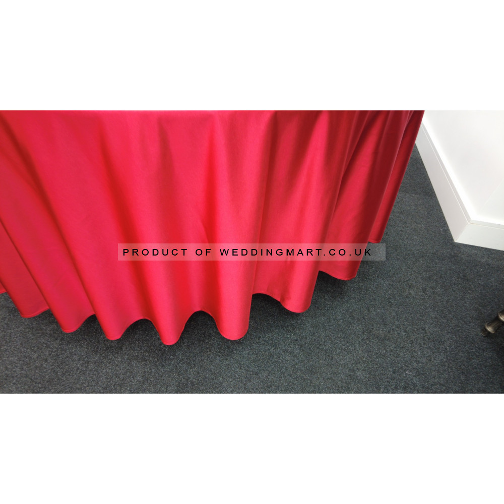 120 inch Heavy Duty Round Satin Table Cloth -  RED