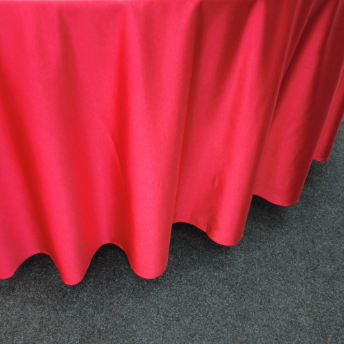 120 inch Heavy Duty Round Satin Table Cloth -  RED – Wholesale Satin Tablecloths for Wedding Decorators | WeddingMart