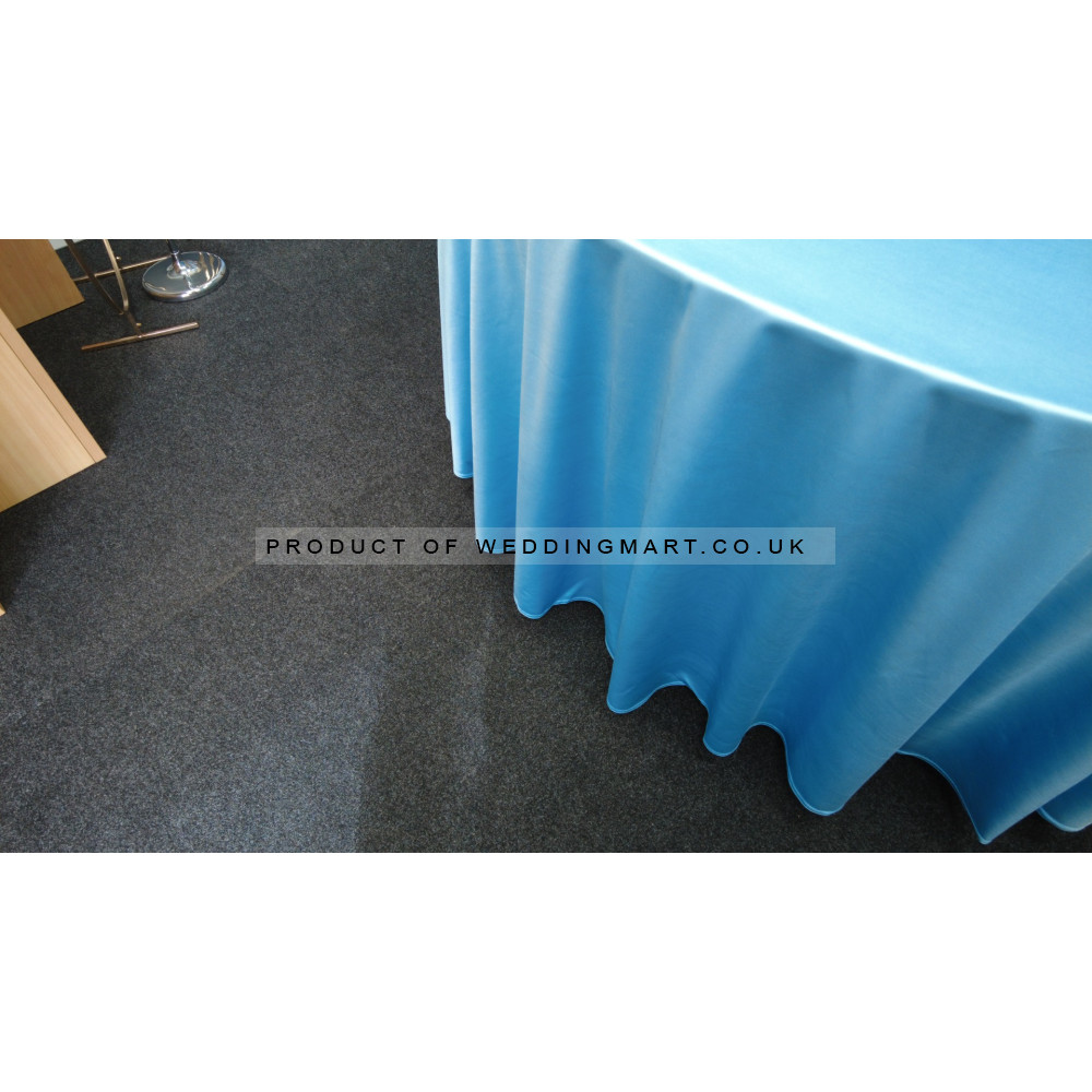 120 inch Heavy Duty Round Satin Table Cloth -  BABY BLUE
