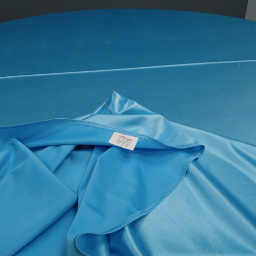 120 inch Heavy Duty Round Satin Table Cloth -  BABY BLUE – Wholesale Satin Tablecloths for Wedding Decorators | WeddingMart
