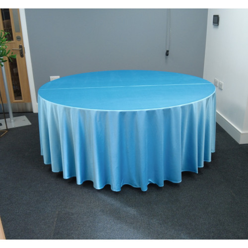 120 inch Heavy Duty Round Satin Table Cloth -  BABY BLUE