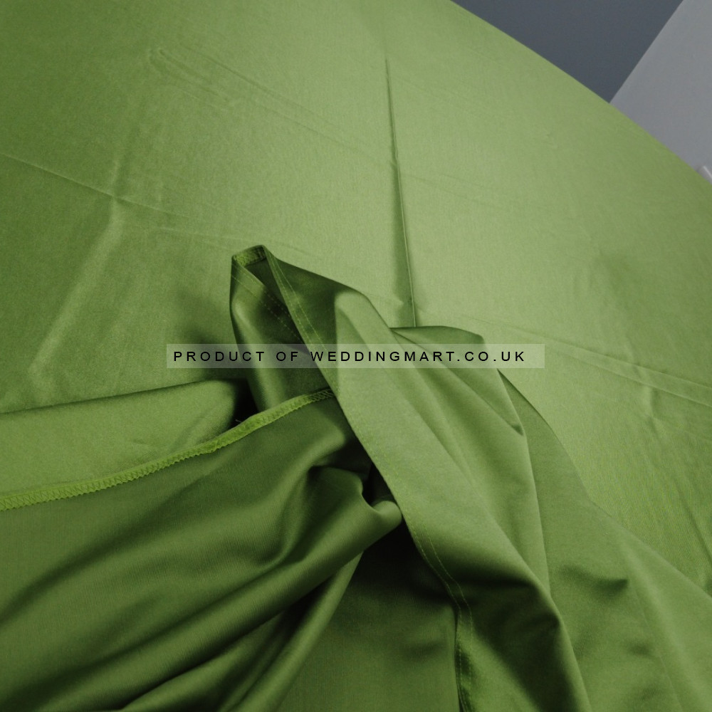 120 inch Heavy Duty Round Satin Table Cloth -  OLIVE GREEN