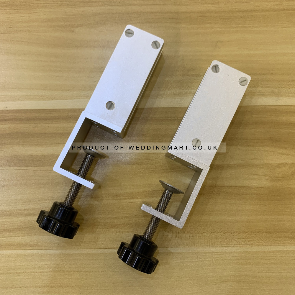 Aluminium Table Top Glass Holder Clamp – Wholesale Pipe and Drape Accessories for Wedding Decorators | WeddingMart