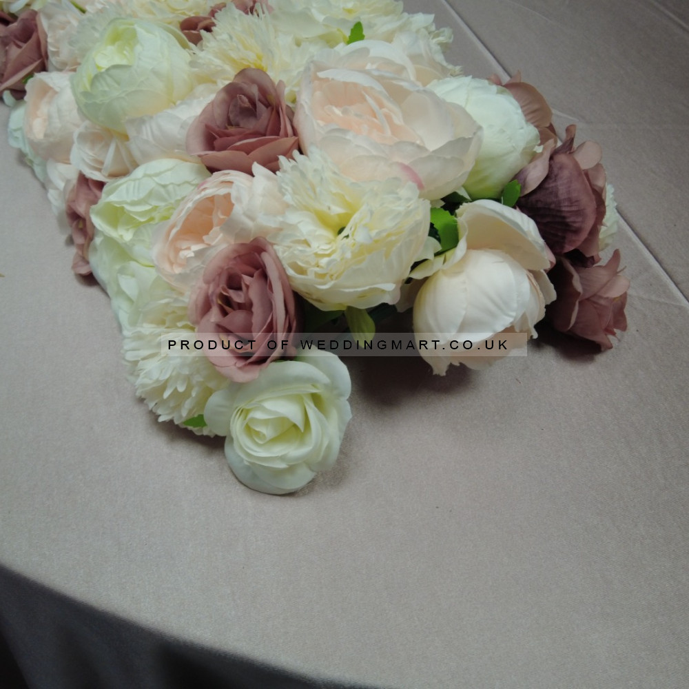 Top Table Floral Arrangement Runner - TF-24002 – Wholesale Hoop and Table Floral Arrangements for Wedding Decorators | WeddingMart