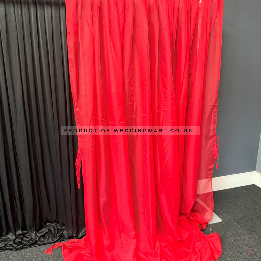 1m (w) x 4m (h) Voil Overlay Panel - Red – Wholesale Voil Overlays for Wedding Decorators | WeddingMart