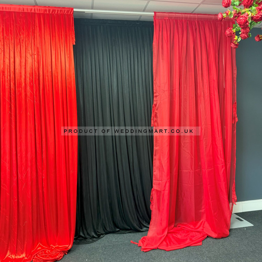 1m (w) x 4m (h) Voil Overlay Panel - Red – Wholesale Voil Overlays for Wedding Decorators | WeddingMart