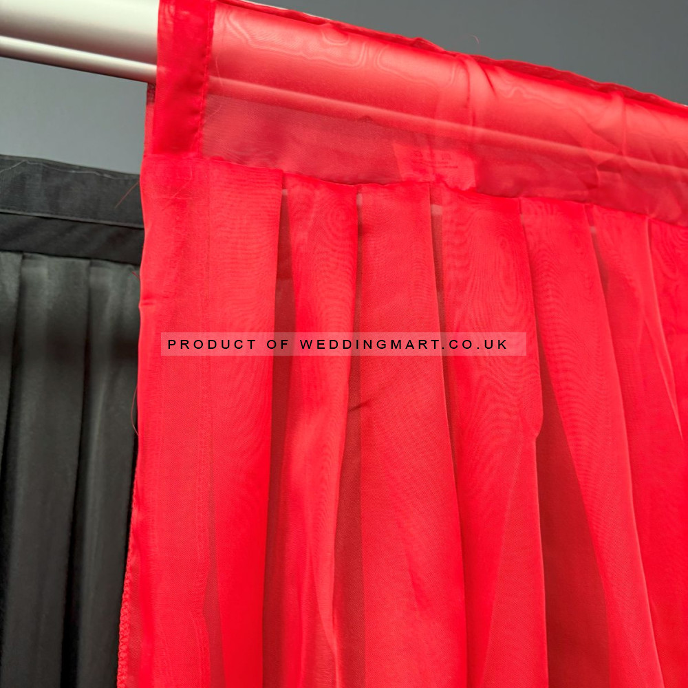 1m (w) x 4m (h) Voil Overlay Panel - Red – Wholesale Voil Overlays for Wedding Decorators | WeddingMart