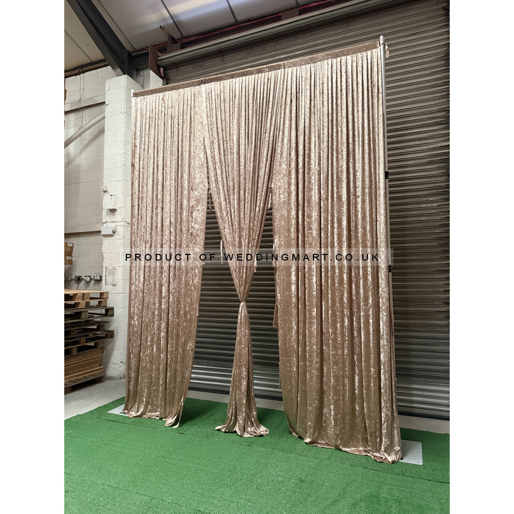 1m (w) x 4m (h) Velvet Backdrop Overlay Panel - champagne