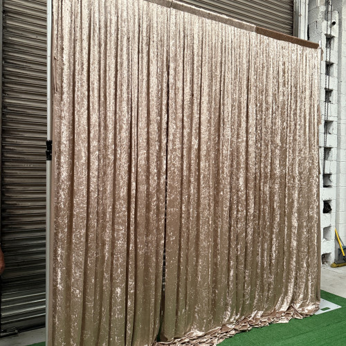 1m (w) x 4m (h) Velvet Backdrop Overlay Panel - champagne – Wholesale Velvet Overlays for Wedding Decorators | WeddingMart