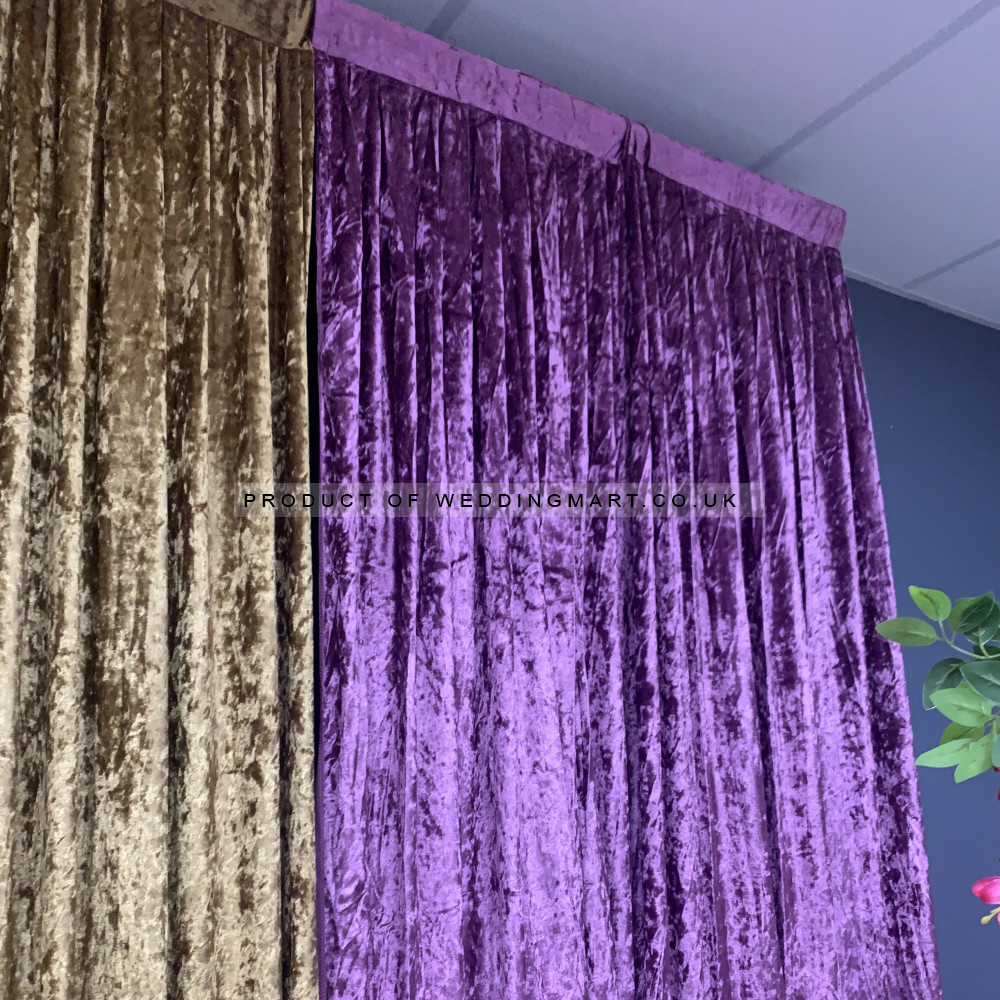 1m (w) x 4m (h) Velvet Backdrop Overlay Panel - Purple – Wholesale Velvet Overlays for Wedding Decorators | WeddingMart