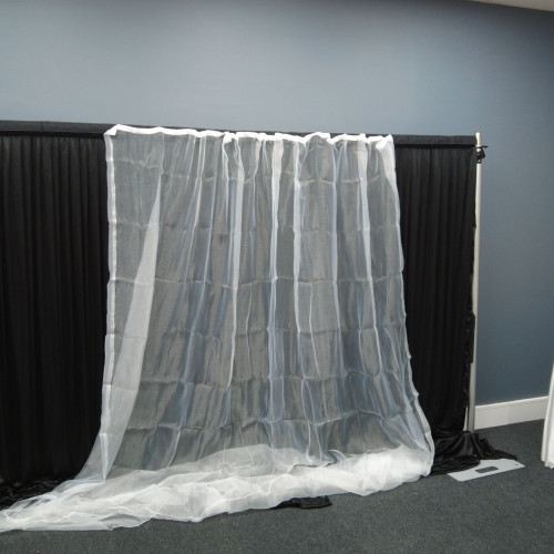 3m (w) x 3m (h) Organza Overlay Panel - White