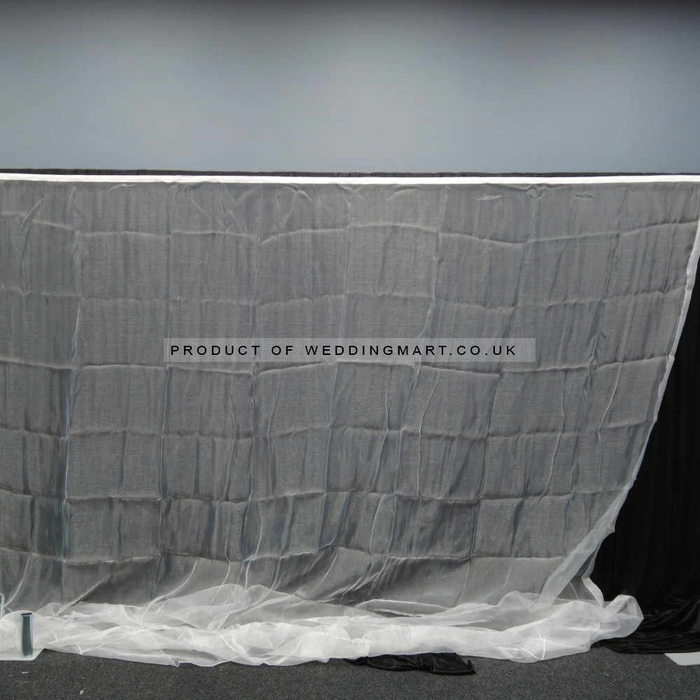 3m (w) x 3m (h) Organza Overlay Panel - White