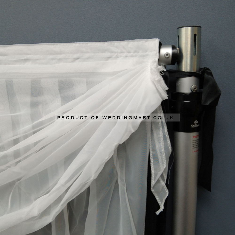 3m Detachable Voil Swag with 2 Loops - White – Wholesale Voil Swags for Wedding Decorators | WeddingMart