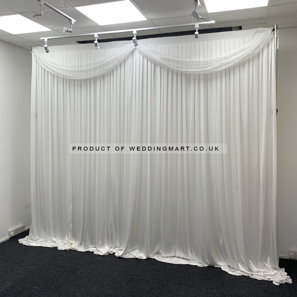 3m Detachable Voil Swag with 2 Loops - White – Wholesale Voil Swags for Wedding Decorators | WeddingMart