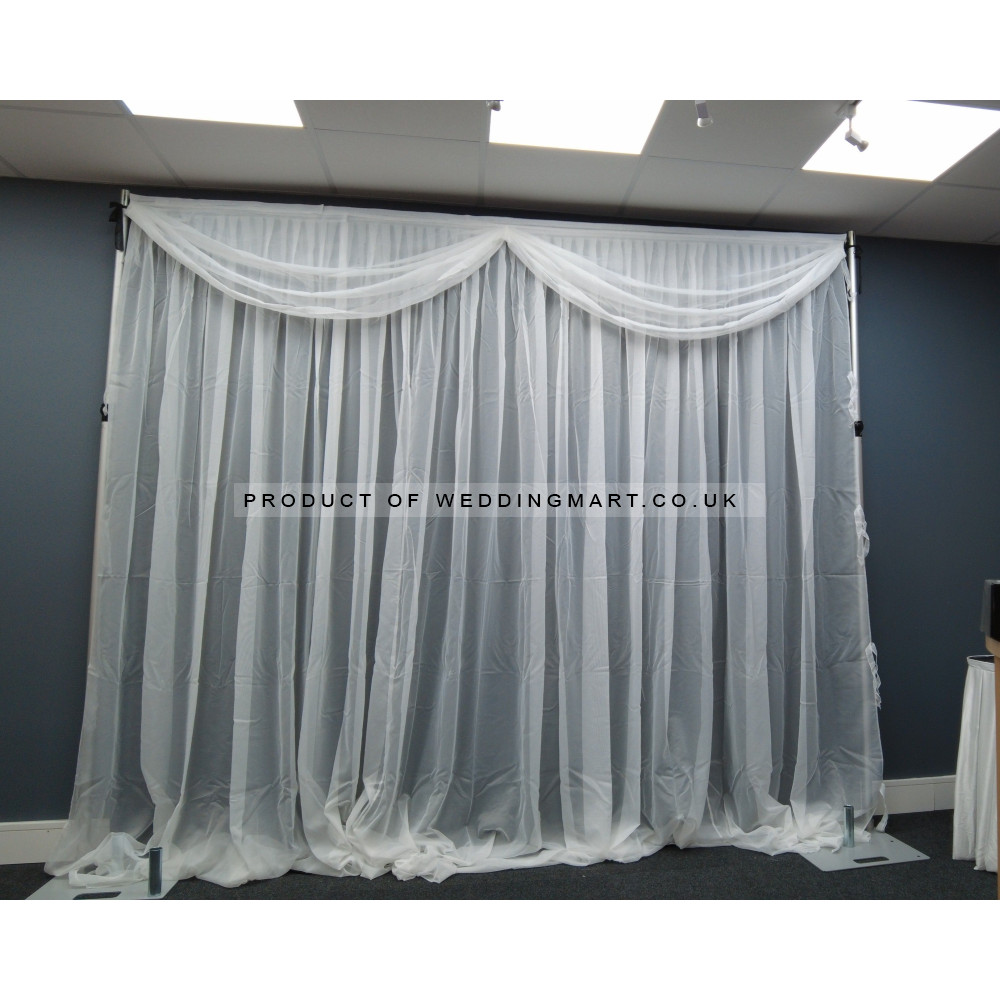 3m Detachable Voil Swag with 2 Loops - IVORY