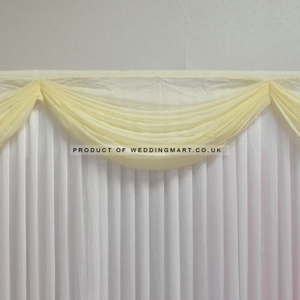 3m Detachable Chiffon Swag with 3 Loops - IVORY – Wholesale Voil Swags for Wedding Decorators | WeddingMart