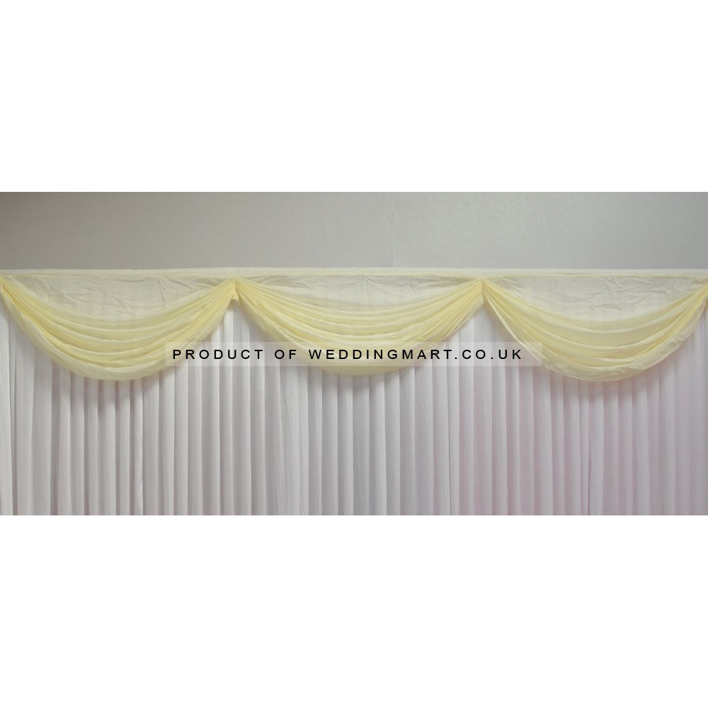 3m Detachable Chiffon Swag with 3 Loops - IVORY