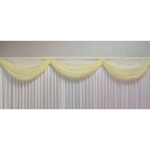 3m Detachable Chiffon Swag with 3 Loops - IVORY