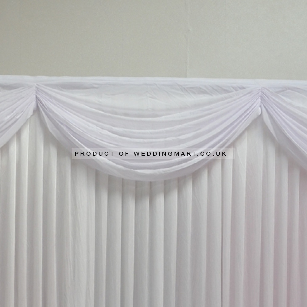 3m Detachable Chiffon Swag with 3 Loops - White – Wholesale Voil Swags for Wedding Decorators | WeddingMart