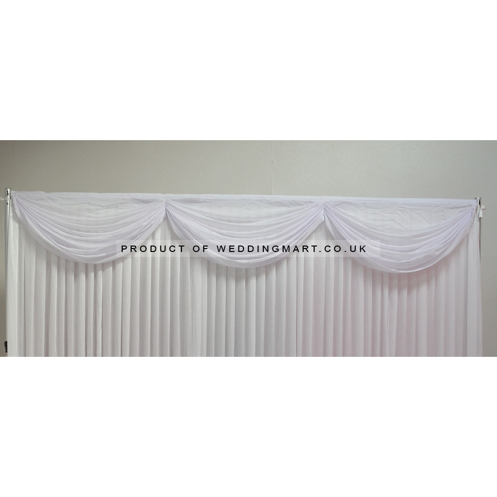 3m Detachable Chiffon Swag with 3 Loops - White