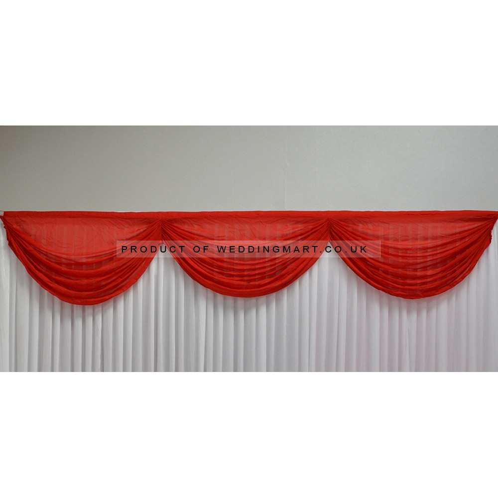 3m Detachable Chiffon with Swag 3 Loops - Red