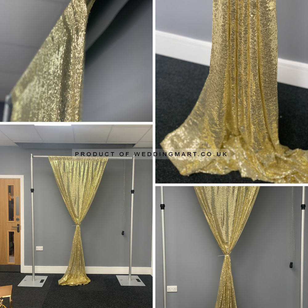 1m (w) x 3m (h) Sparkling Sequin Overlay Panel - GOLD