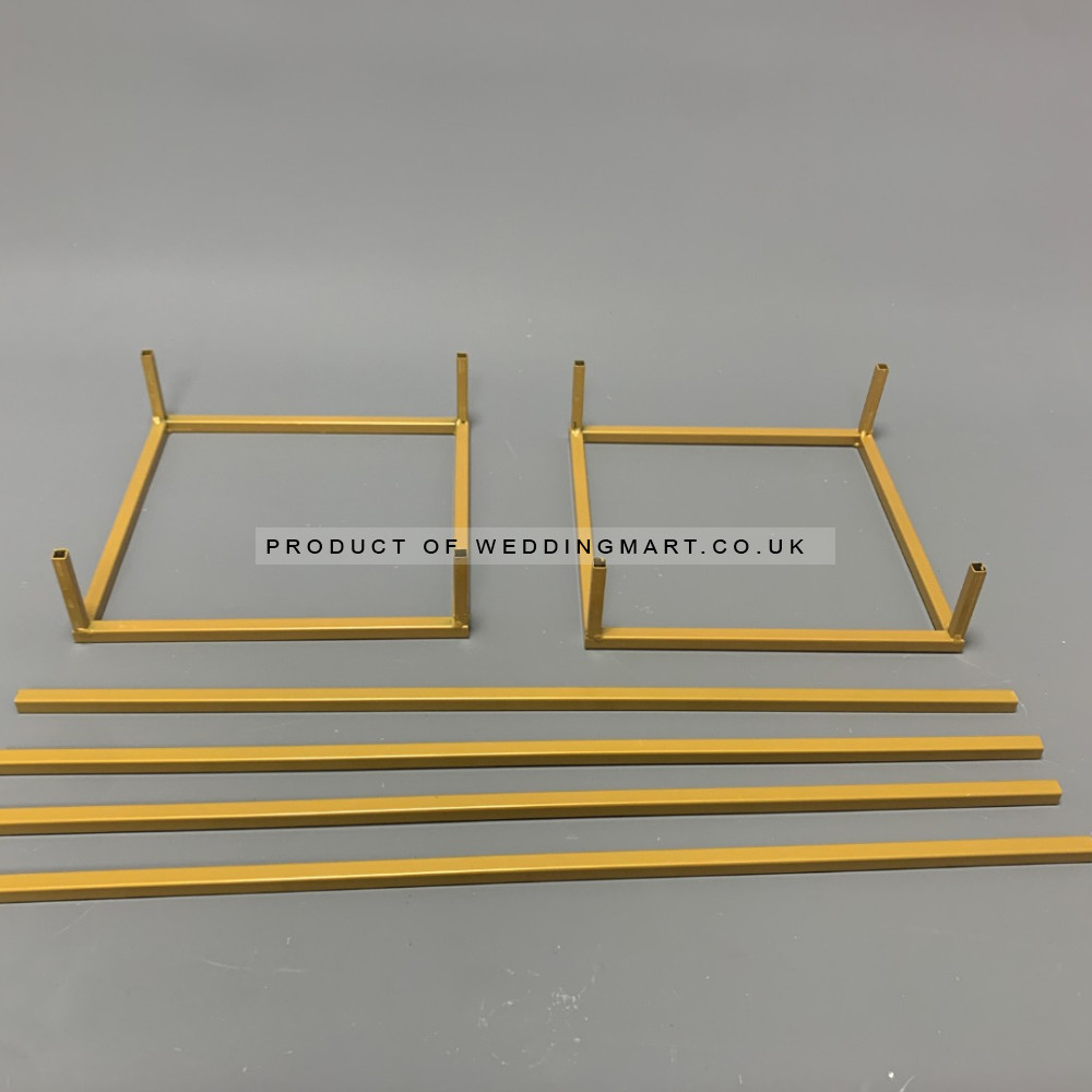 40cm Black Metal Flower Stand – Compact Rectangular Floral Pedestal – Wholesale Centrepiece Stands for Wedding Decorators | WeddingMart