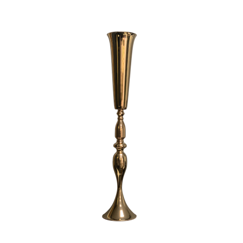 90cm Metal Tall Truphet Flower Vase - GOLD
