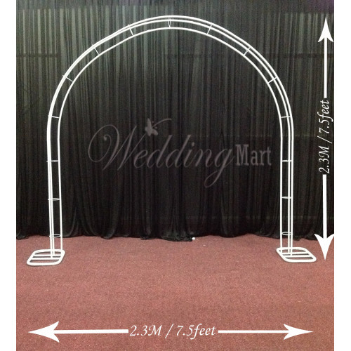 240cm Budget Round Metal Arch Frame - White