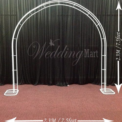 240cm Budget Round Metal Arch Frame - White