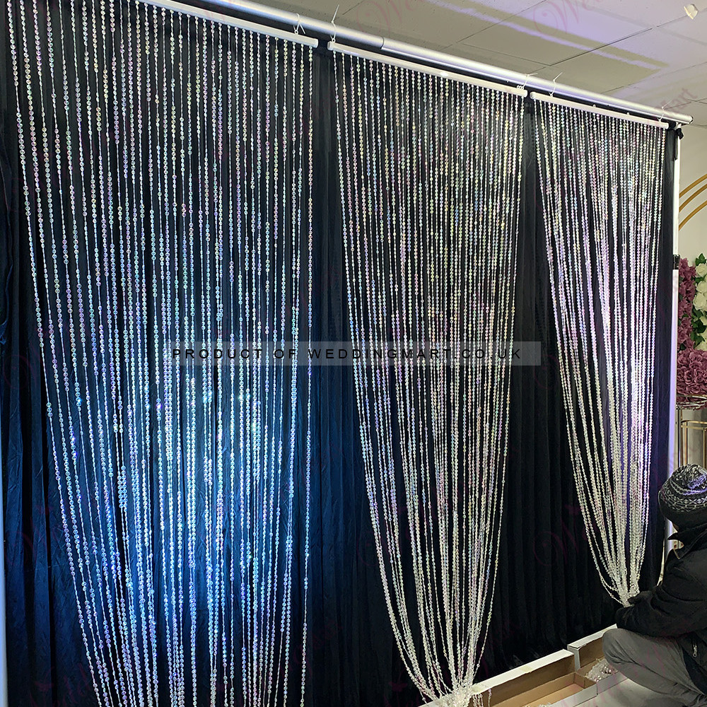 6ftx3ft Iridescent Faux Crystal Beaded Curtain Panel - Crystals for Weddings & Events | WeddingMart