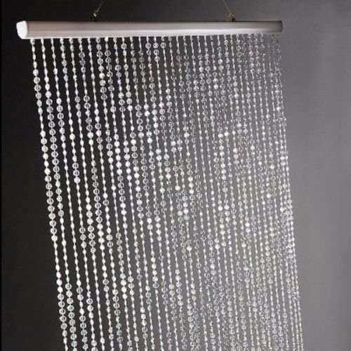 6ftx3ft Iridescent Faux Crystal Beaded Curtain Panel