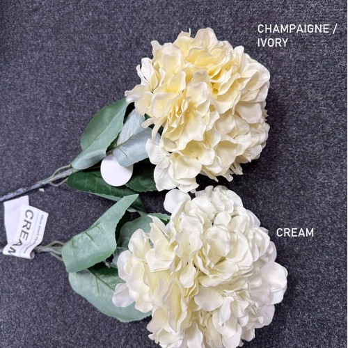 68cm Artificial Giant Hydrangea Stem - Champhagne