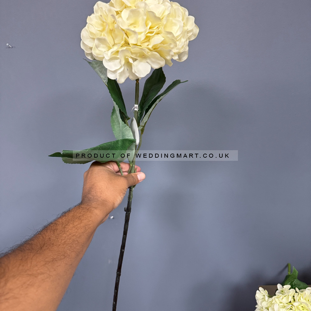 68cm Artificial Giant Hydrangea Stem - Champhagne – Wholesale Hydrangeas Sprays for Wedding Decorators | WeddingMart