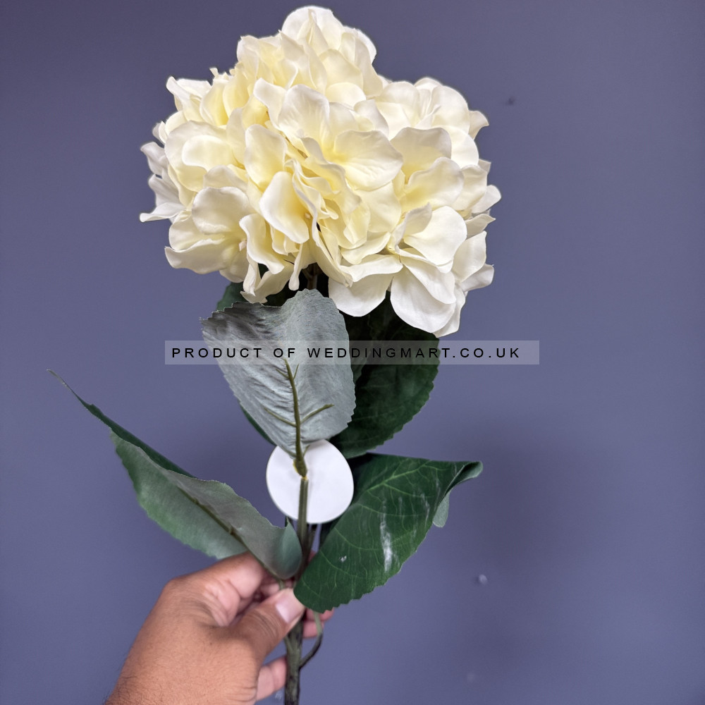 68cm Artificial Giant Hydrangea Stem - Champhagne