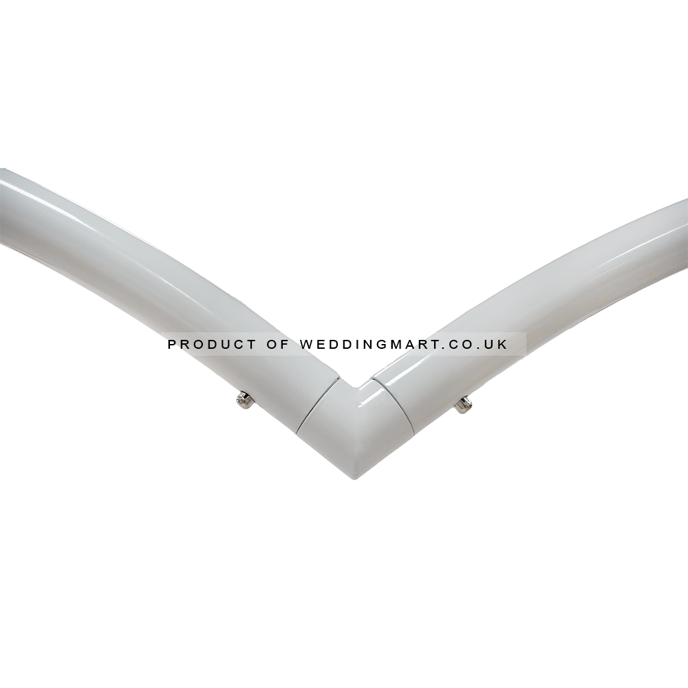 White freestanding aluminium love arch frame heart shape wedding backdrop