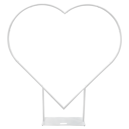 White freestanding aluminium love arch frame heart shape wedding backdrop