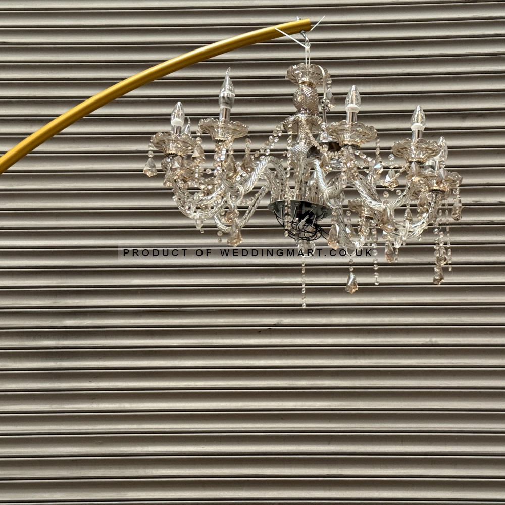Half Moon Curvy Freestanding Chandelier Hanger Stand Gold wedding décor