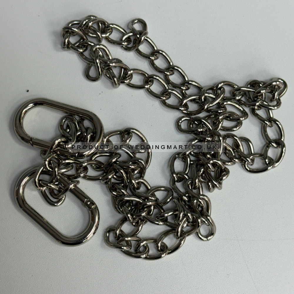 100cm metal hanging chain with carabiner clip and hook for backdrop décor and signage display